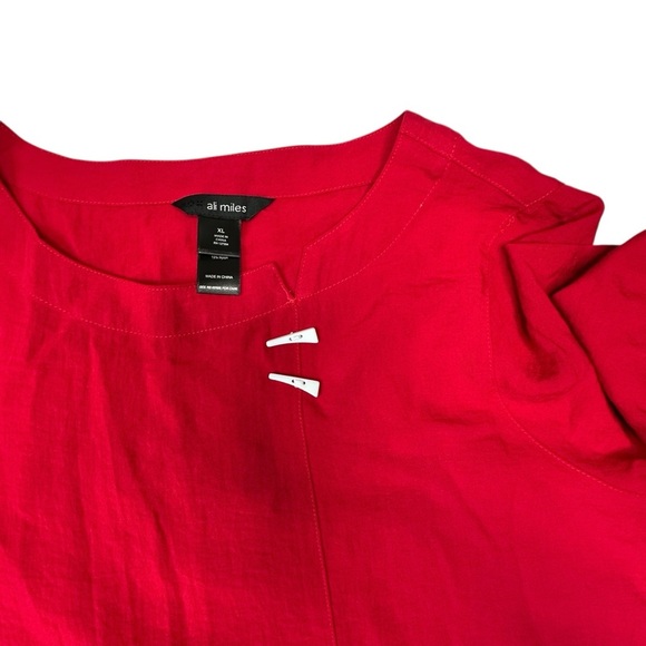 Ali Miles Women's Red Long Sleeve Top with White Accents Size XL - Picture 6 of 10
